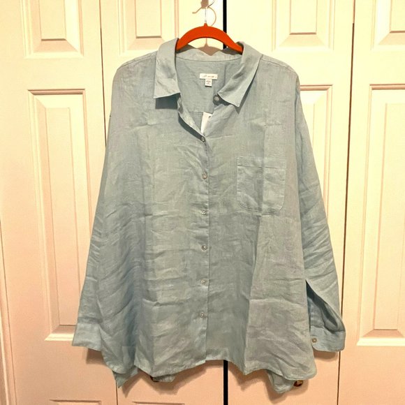 J. Jill Tops - J Jill 100% Linen Button Down Blouse